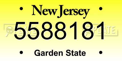 5588181 New Jersey License Plate