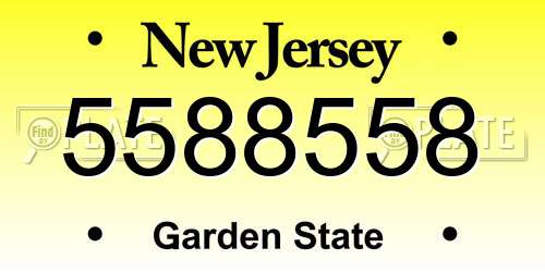 5588558 New Jersey License Plate