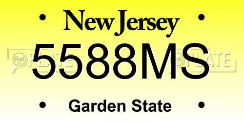 5588MS New Jersey License Plate