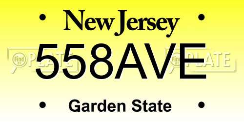 558AVE New Jersey License Plate