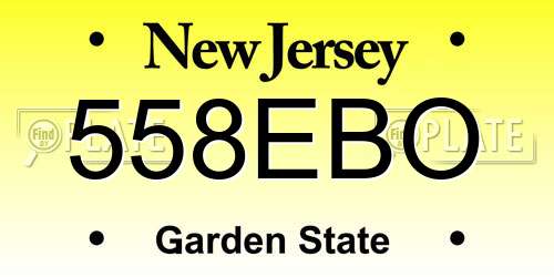 558EBO New Jersey License Plate