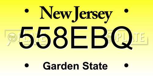 558EBQ New Jersey License Plate