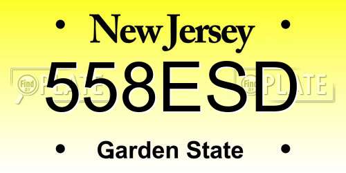 558ESD New Jersey License Plate