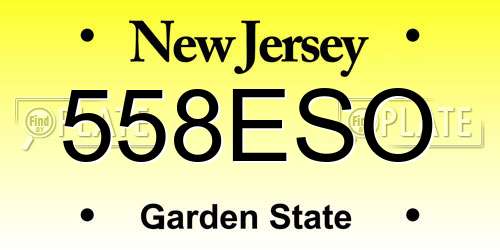 558ESO New Jersey License Plate