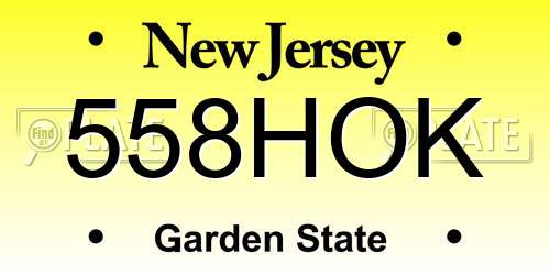558HOK New Jersey License Plate