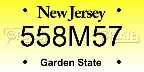 558M57 New Jersey License Plate