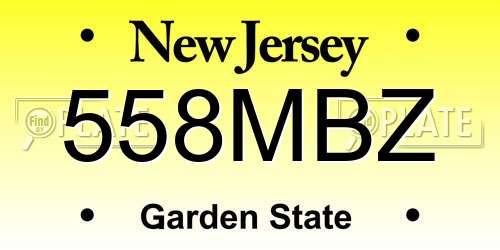 558MBZ New Jersey License Plate