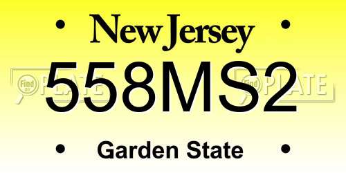 558MS2 New Jersey License Plate