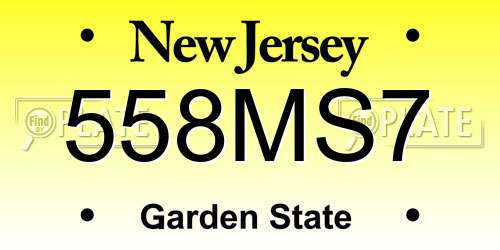 558MS7 New Jersey License Plate