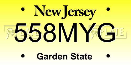 558MYG New Jersey License Plate