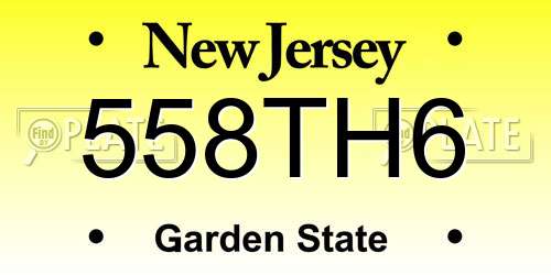 558TH6 New Jersey License Plate