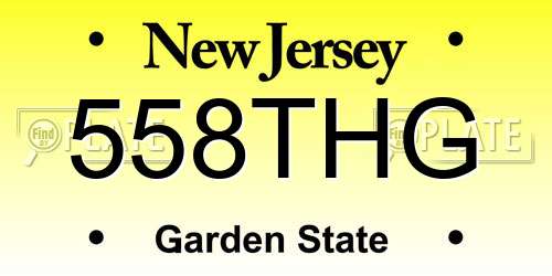 558THG New Jersey License Plate
