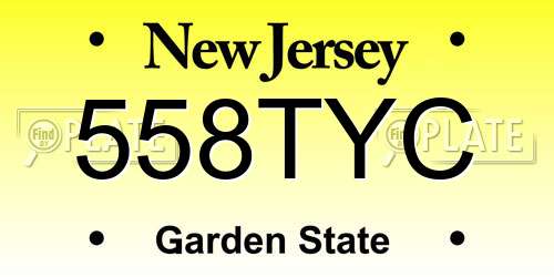 558TYC New Jersey License Plate