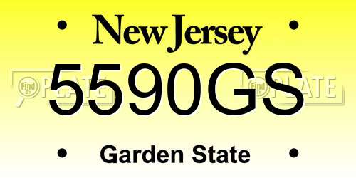 5590GS New Jersey License Plate