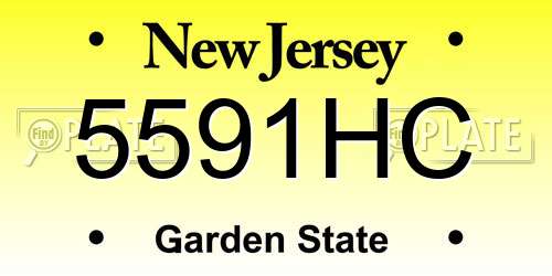 5591HC New Jersey License Plate