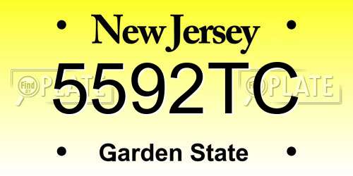 5592TC New Jersey License Plate