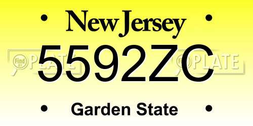5592ZC New Jersey License Plate