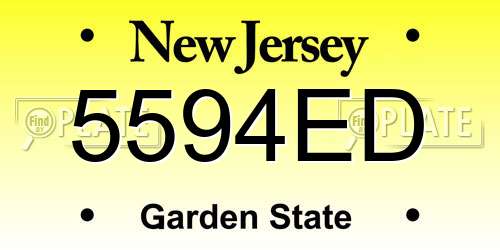 5594ED New Jersey License Plate