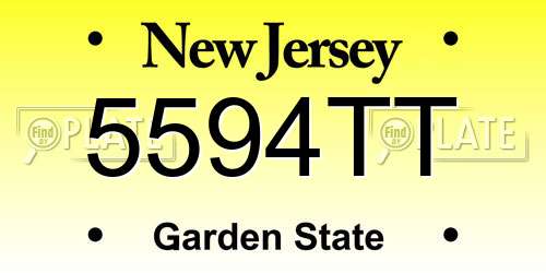 5594TT New Jersey License Plate
