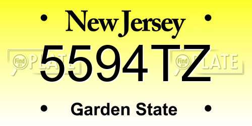 5594TZ New Jersey License Plate
