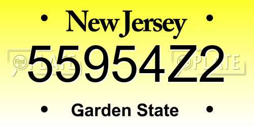 55954Z2 New Jersey License Plate