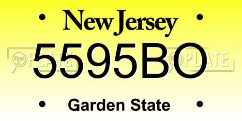 5595BO New Jersey License Plate