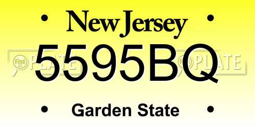 5595BQ New Jersey License Plate