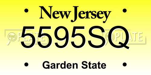 5595SQ New Jersey License Plate