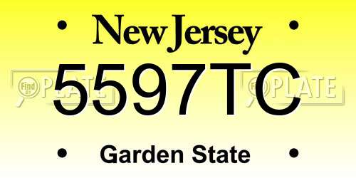 5597TC New Jersey License Plate