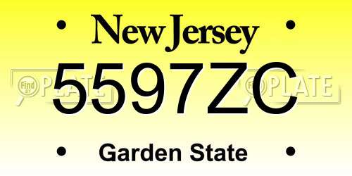 5597ZC New Jersey License Plate