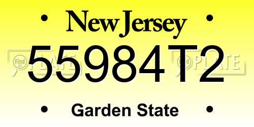 55984T2 New Jersey License Plate