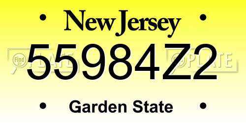 55984Z2 New Jersey License Plate