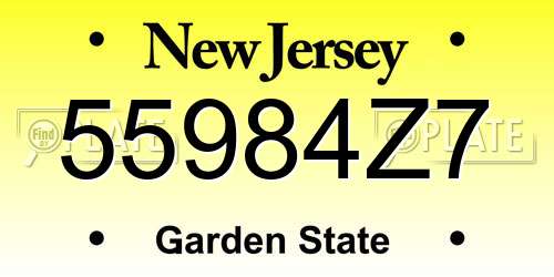 55984Z7 New Jersey License Plate