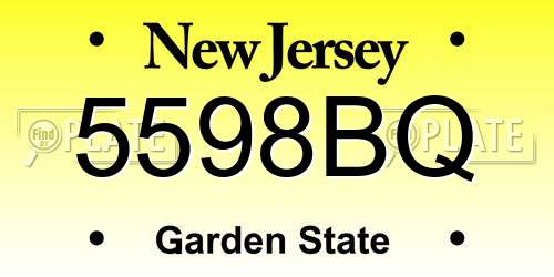 5598BQ New Jersey License Plate