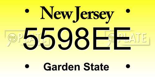 5598EE New Jersey License Plate