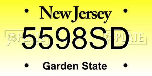 5598SD New Jersey License Plate
