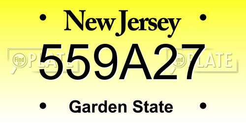 559A27 New Jersey License Plate