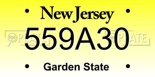 559A30 New Jersey License Plate