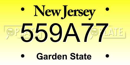 559A77 New Jersey License Plate