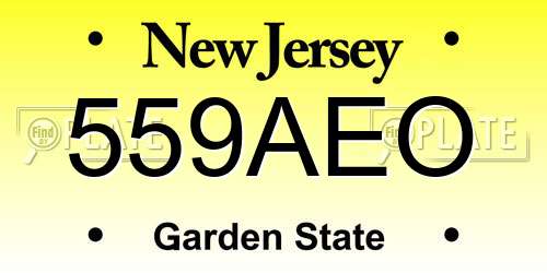 559AEO New Jersey License Plate