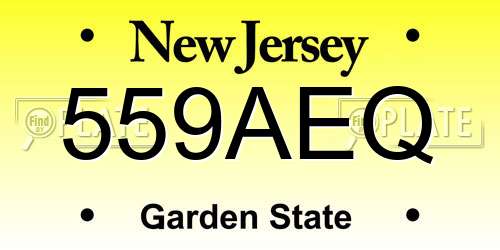 559AEQ New Jersey License Plate