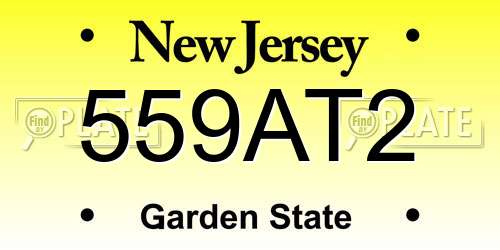 559AT2 New Jersey License Plate