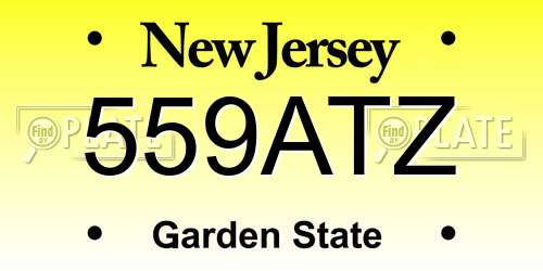 559ATZ New Jersey License Plate
