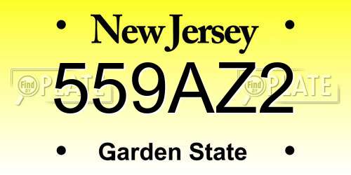 559AZ2 New Jersey License Plate