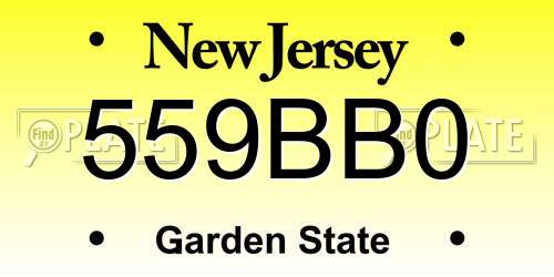 559BB0 New Jersey License Plate