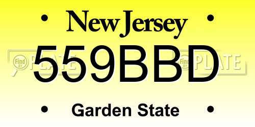559BBD New Jersey License Plate