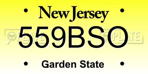 559BSO New Jersey License Plate