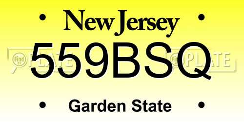 559BSQ New Jersey License Plate