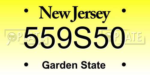 559S50 New Jersey License Plate