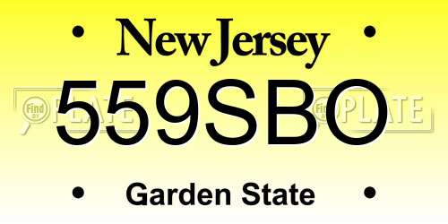 559SBO New Jersey License Plate